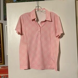 Nike golf fit dry pink/white  wicking polo shirt